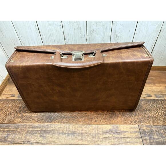 Vintage Cassette Tape Storage Case Faux Leather with Handle - Holds 24 - Picture 10 of 14